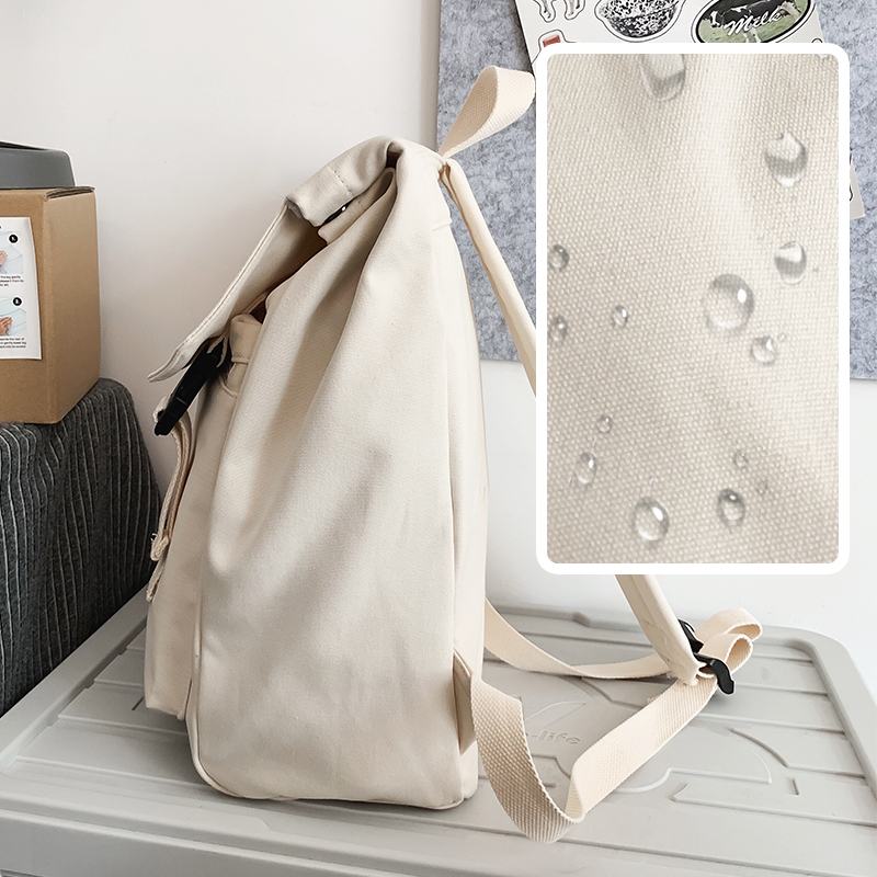 Canvas Schoolbag Female College Student Junior High School Girl High School Student Large Capacity Backpack Backpack