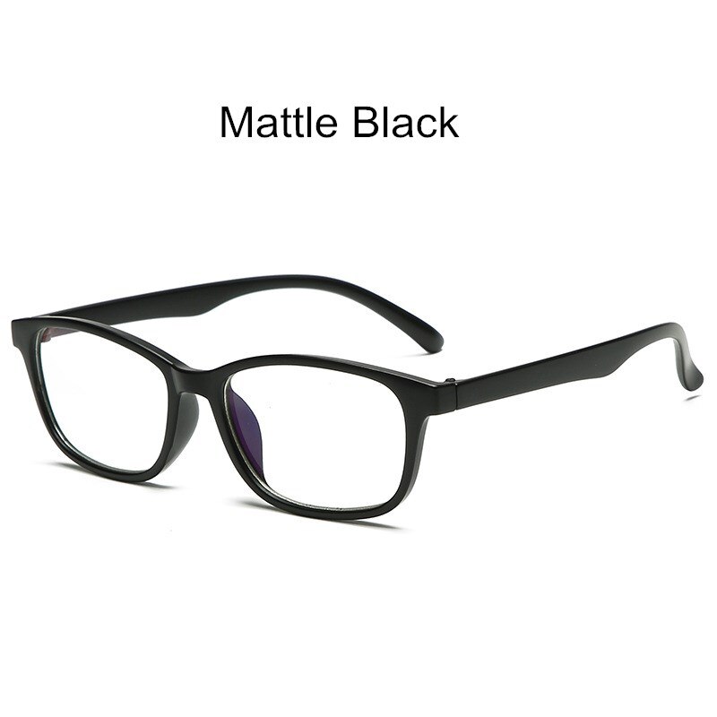 Unisex Rectangle Anti Blue Ray Eyeglasses – Black Frame, Clear Lens, -1.00 To -6.00