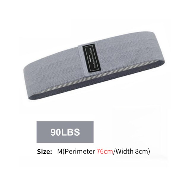 Opaska biodrowa robić jogi z oporem biodrowym lateks antypoślizgowy elastyczny pas robić ćwiczeń i jogi: szary--90LBS