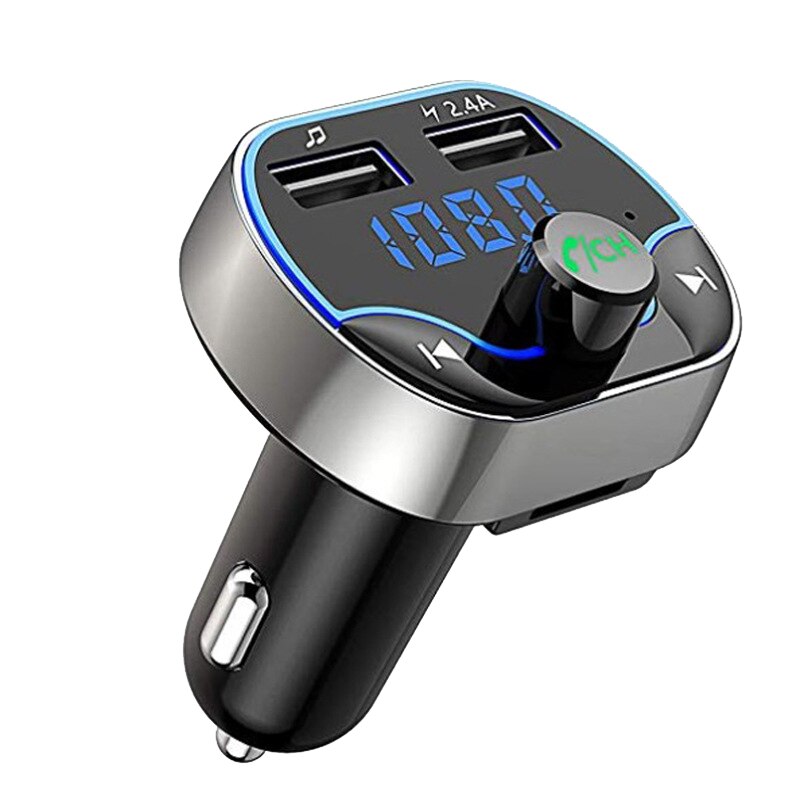 T24 voiture FM émetteur double USB chargeur rapide Navigation vocale voiture mains libres appel Bluetooth lecteur MP3
