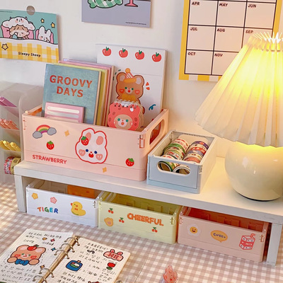 Kawaii Spielzeug Korb Schreibtisch Falten Kasten Lagerung Korb vielfältig Spielzeug Lagerung Kasten Snack Kasten Schlafsaal Lagerung Korb 2022 Neue