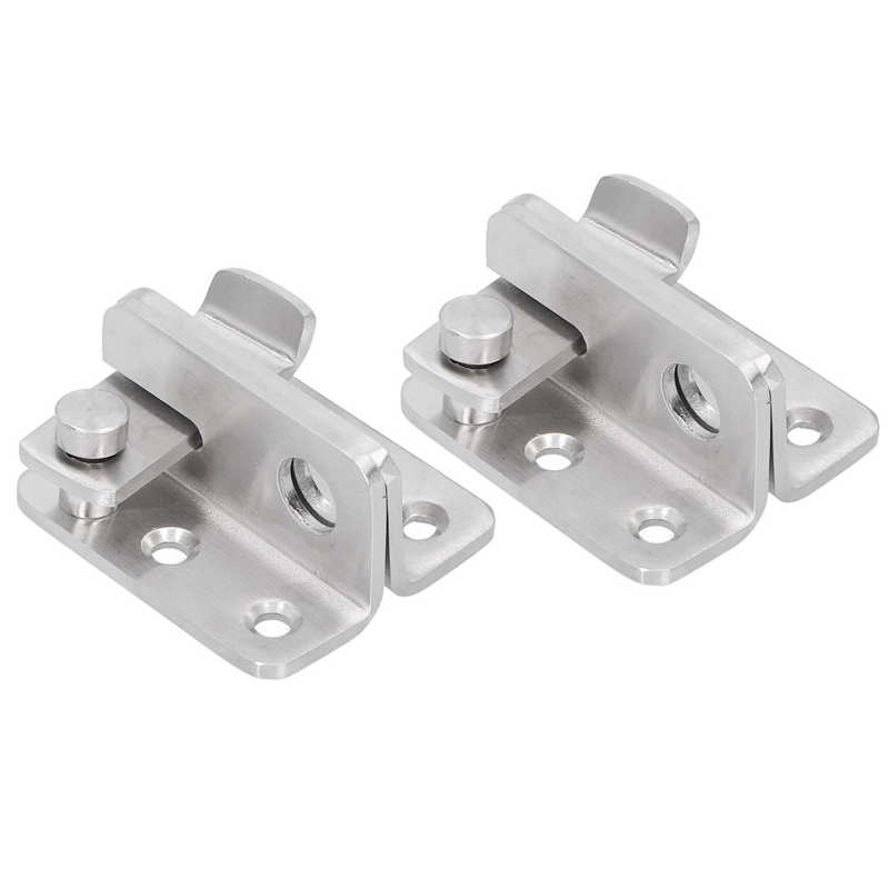 2Pcs Manual Door Bolt Stainless Steel Punch Free Bolt Lock Wardrobe Bathroom Door Accessories