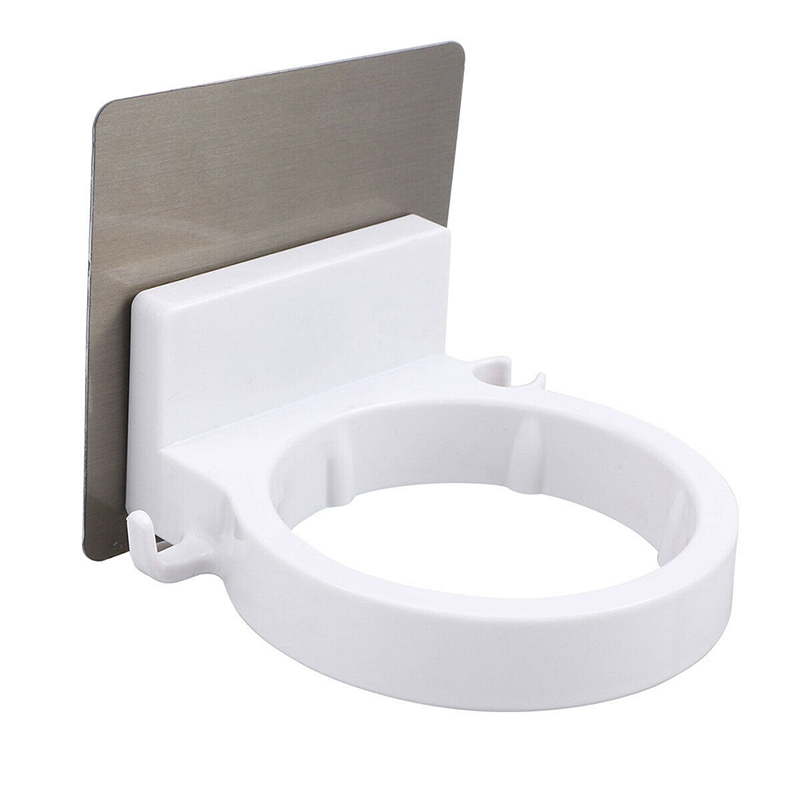 Vægmonteret hårtørrer holder abs badeværelse hylde opbevaring hårtørrer holder rack arrangør til hårtørrer: Hvid