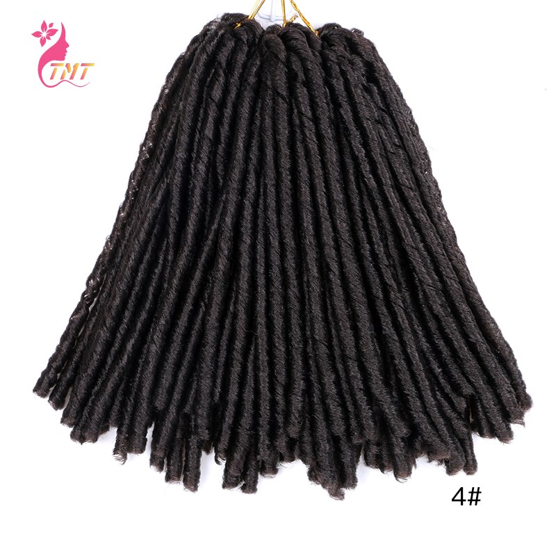 Trenzas de pelo trenzado de ganchillo para mujer, pelo sintético suave de imitación, 14 pulgadas, trenzas de ganchillo Jumbo, extensiones de cabello TMT: 4
