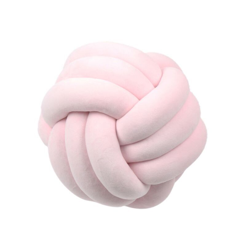 3 tresses nouées en peluche 20CM/27CM, oreiller en peluche, coussin de dos pour bébé, poupée de sommeil calme, décoration de chambre à coucher: Pink-27CM