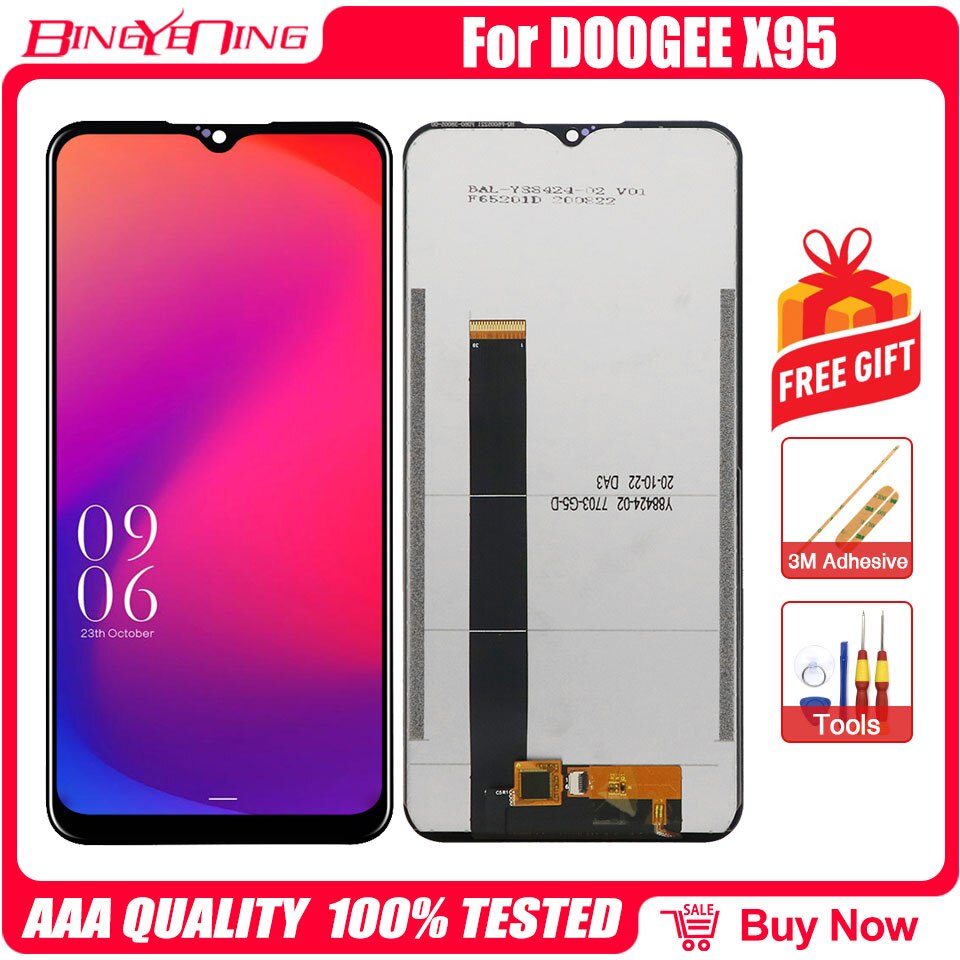 100% Original For DOOGEE X30/X60/X60L/X70/X95 Screen Assembly + Frame Repair Replacement Accessories: X95 Black Screen