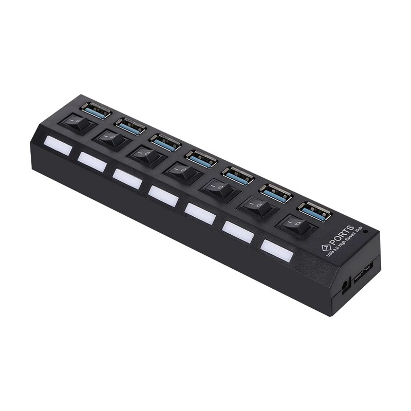 7-Port USB 3.0 HUB USB Splitter 7 Ports Expander with Switch for PC