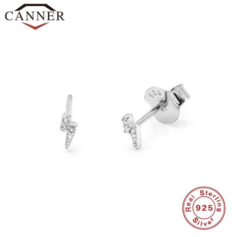 925 sterling sølv ørestikker til kvinder simple cz zirocn lightning øreringe kvindelige minimalistiske smykker: Stil 1 sølv