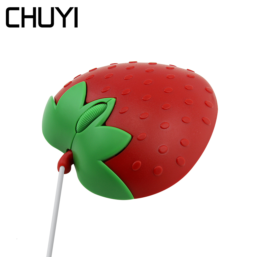 Wired Mouse Cartoon Mini Strawberry Cute Computer Mause 800 DPI USB Optical Portable Kid Mice For PC Laptop