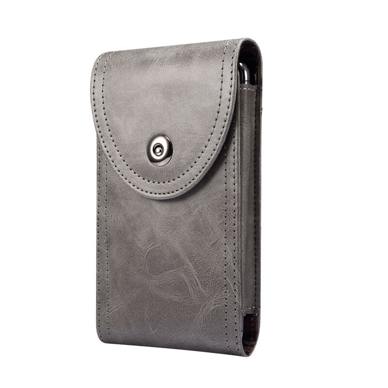 Ceinture universelle pince étui téléphone pochette pour Huawei P30 P20 Pro P20 Lite mate30 20 nova5 4 3 honor9X 8X10 housse de sac en cuir: Gris / 2 pcs