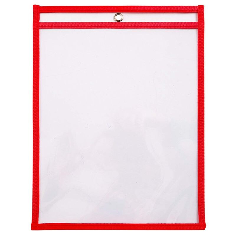 10 Dry Erase Pockets, Oversize 9 x 12 Inch Pockets, Perfect Classroom Organization, Reusable Dry Erase Pockets, Teaching Supply