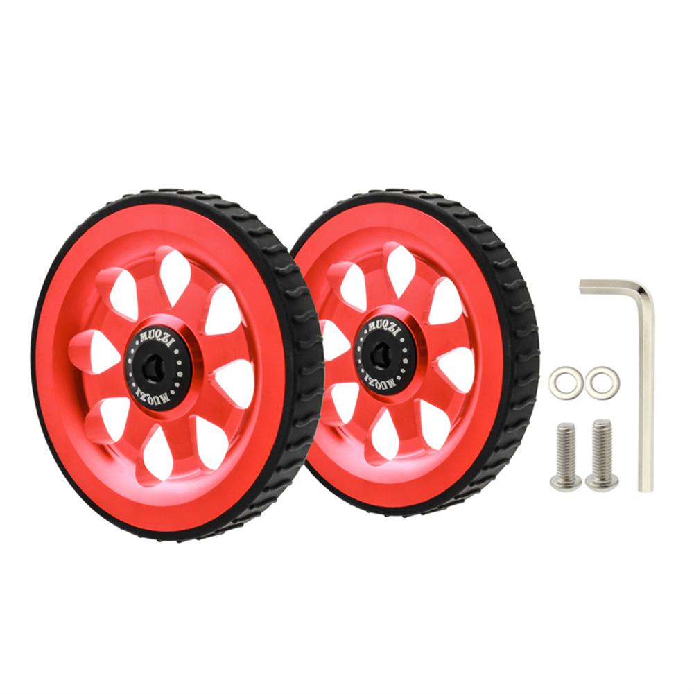 1 Paar Vouwfiets Wiel Keramiek Lager Verbeterde Verbreed Tire Extra Wiel: Red