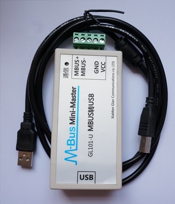 Convertidor MBUS / M-BUS a USB, medidor de USB-MBUS, lectura, comunicación, fuente de alimentación USB, puede conectar 200 metros