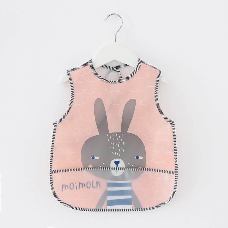 Wodoodporne niemowlę jedzenie dzieci rysunek bez rękawów śliniaki dla niemowląt śliniaki śliczne śliniaki dla dzieci nadruk kreskówkowy śliniak dla niemowląt posiłek beknięcie Eva płótno: królik