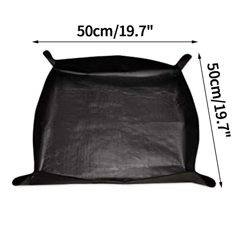 Planting Mat PE Square Gardening Mat Waterproof Plant Potting Mat Thicken Foldable Garden Pad Anti-dirty Transplanting Tarp: Black(PE)-0XS