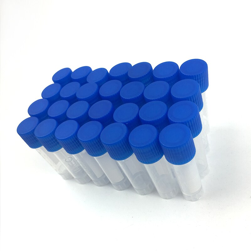 1.8ml Plastic Centrifuge Test Tube Vial Container Self Standing with Blue Screw Cap 100PCS