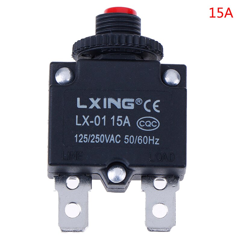 1Pc Circuit Breaker Overload Protector Switch Fuse 3A 4A 5A 6A 8A 10A 15A 20A 30A Thermal Switch Overload Protector Push Button: 15A