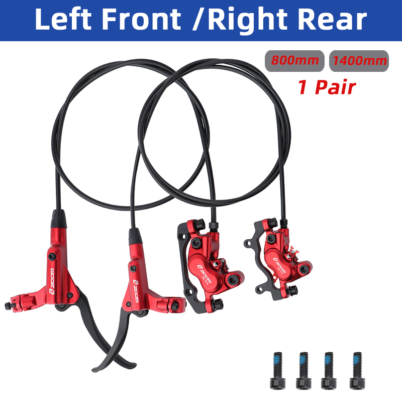 Zoom Hb876 Mtb 4 Piston Aluminium Alloy Hydraulic Oil Pressure Brake 800/1400mm Mountain Bike Brake With Resin Brake Pads