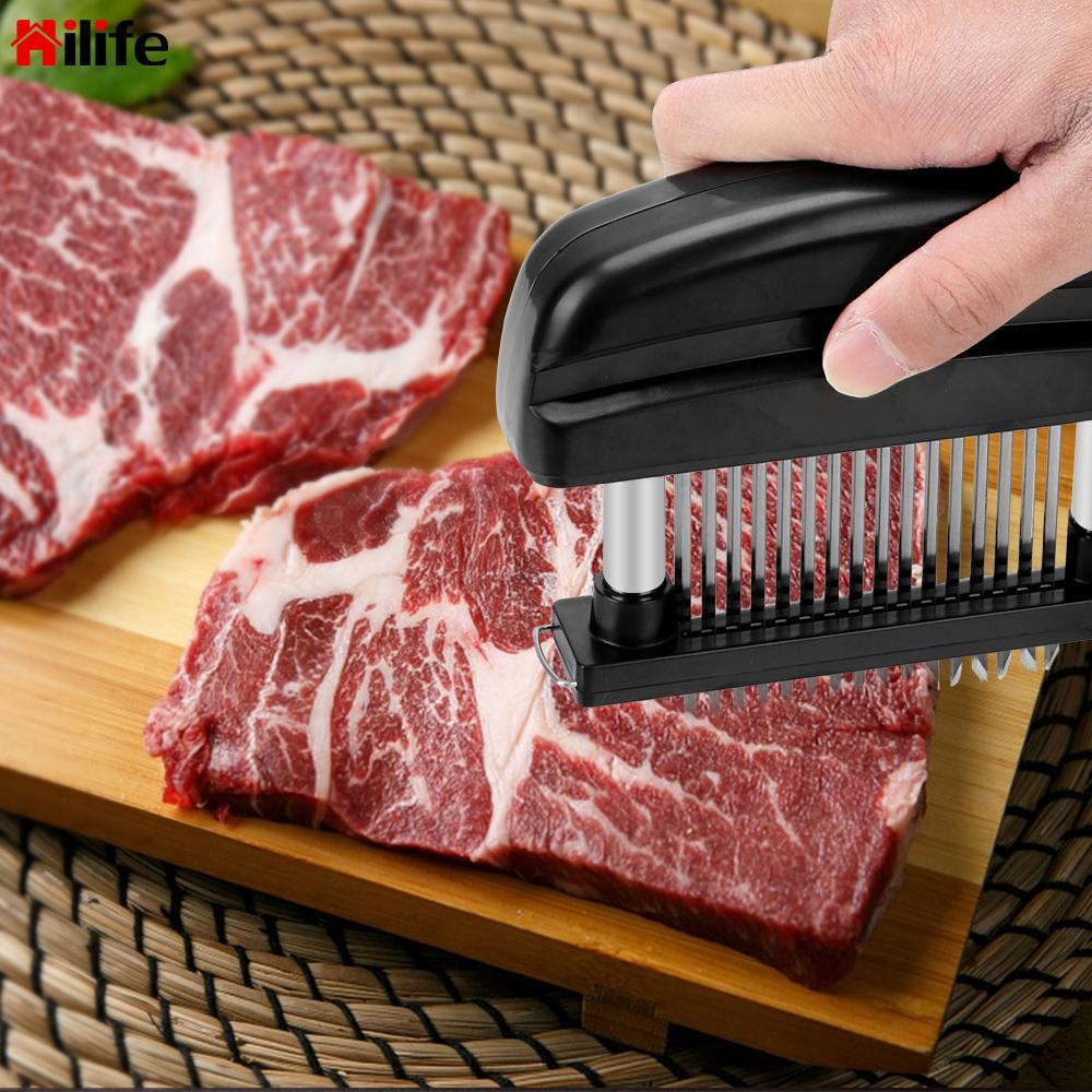 HILIFE 48 Blades Needle Stainless Steel Tender Meat Hammer Meat Tenderizer Cooking Tools Kitchen Tools For Beef Steak