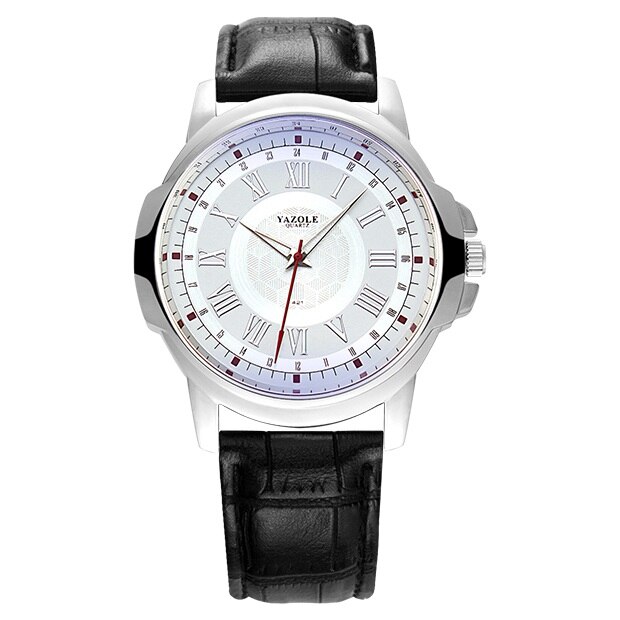 YAZOLE-Reloj de pulsera para hombre, de cuarzo, deportivo, YZL421: White Black