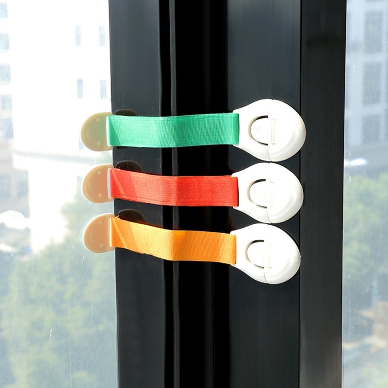 Child Safety Strap Locks Strong Adhesive Childproof Latches For Cabinet Door Drawer Oven Toilet Seat Refrigerator No Drilling