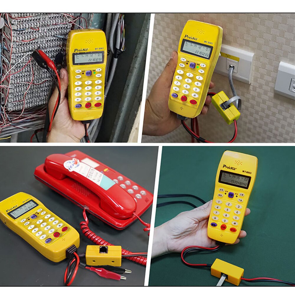 Pro'skit automatic detection phone line tester MT-8003 16-bit LCD Caller type check line Telephone Circuit Finder Repair Tools