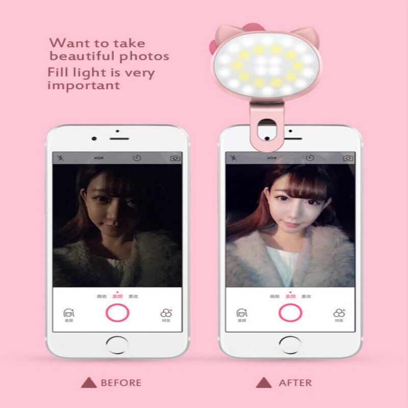 LED Selfie Ring Light for Iphone Supplementary Lighting Selfie Enhancing Fill Light Rotatable Mobile Phone Fill Light For Phones