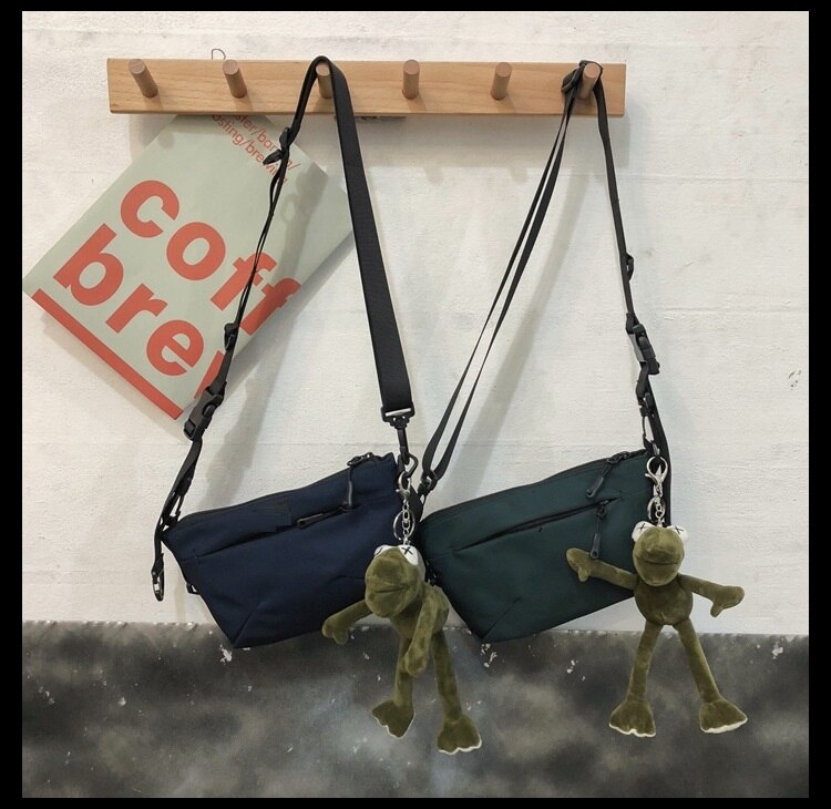 Mini nylon messenger bag canvas ultralichte retro dames mobiele telefoon tas oxford stof geplooide tas organizer