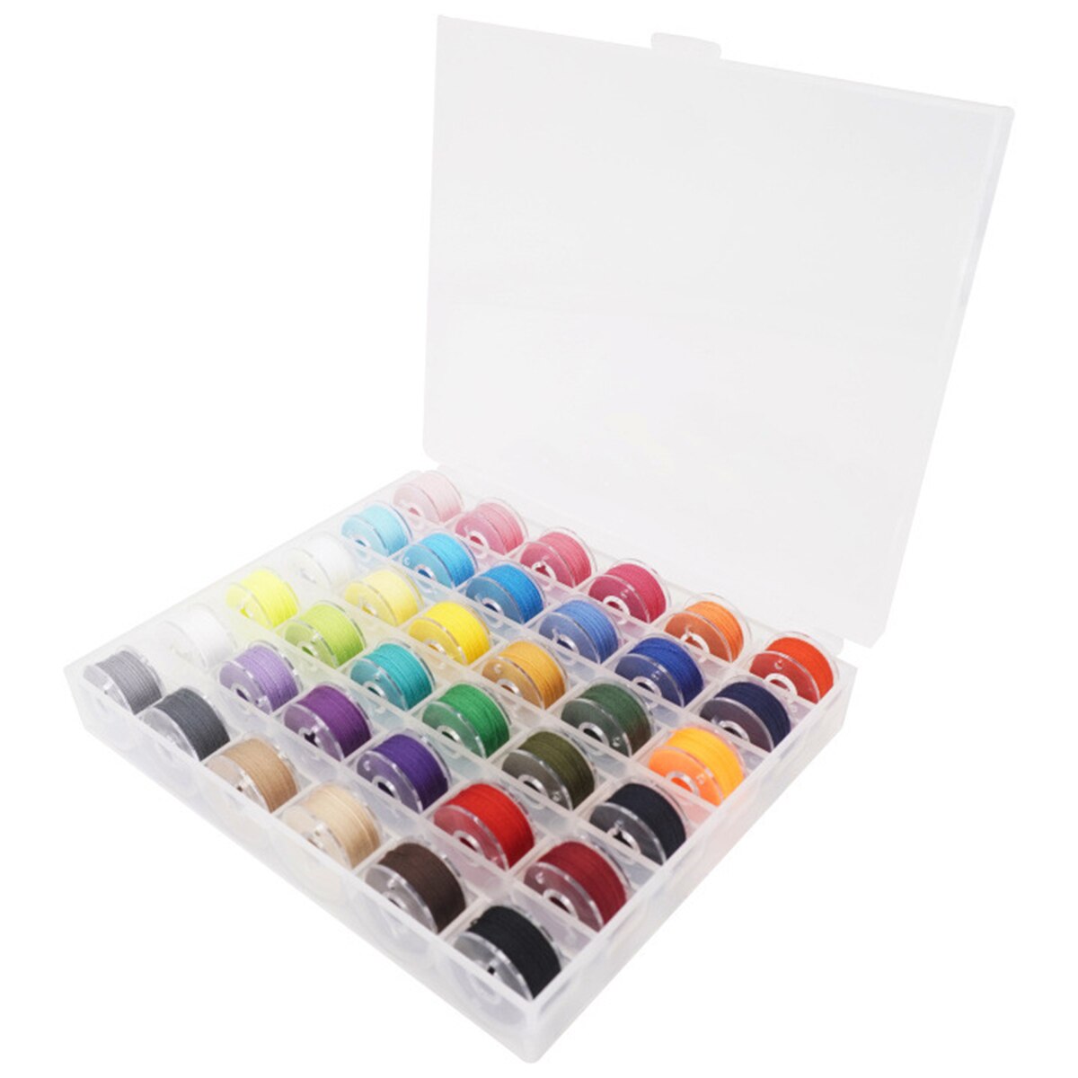 36pcs Thread Bobbins With Clear Storage Box Bobbins Machine Spools Pre-Wound Bobbins Set For Household Sewing Machine
