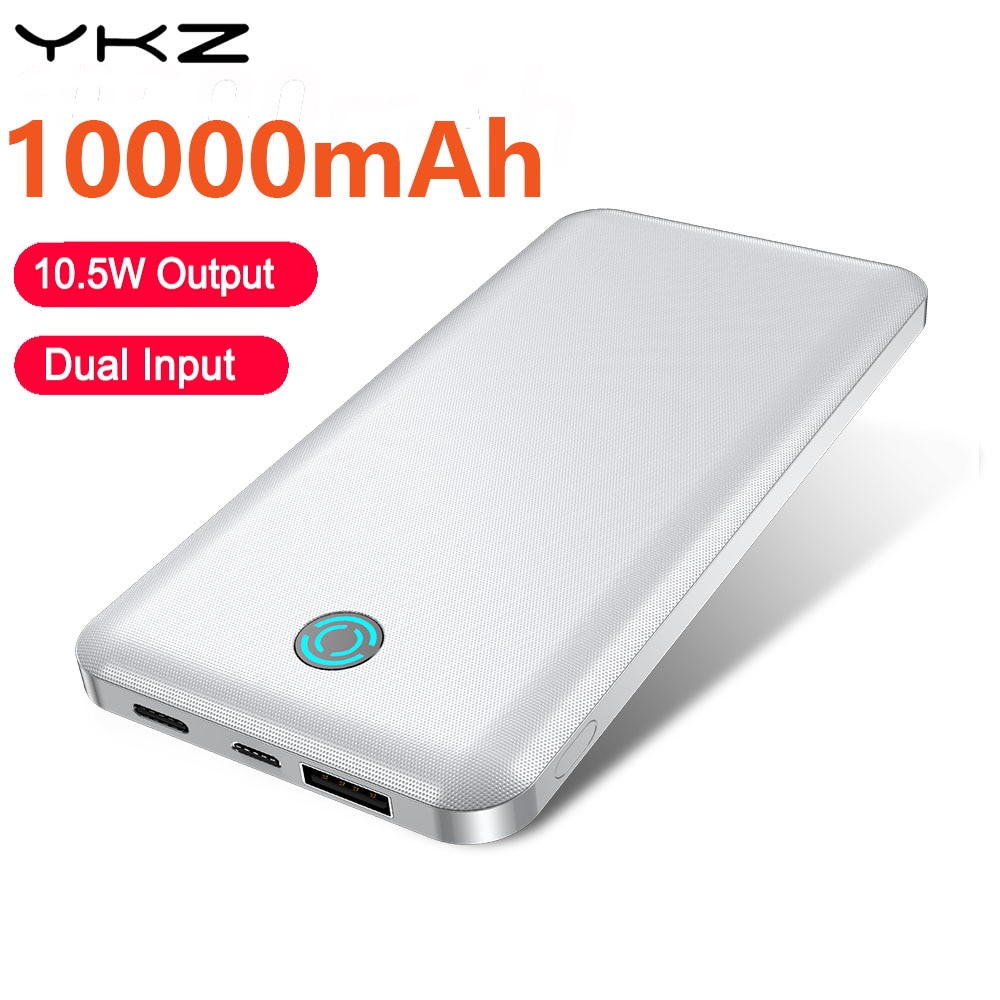 YKZ 10000mAh Power Bank For iPhone 12 pro max Powerbank External Battery Pack Portable Charger Power Bank for Xiaomi Mi 9