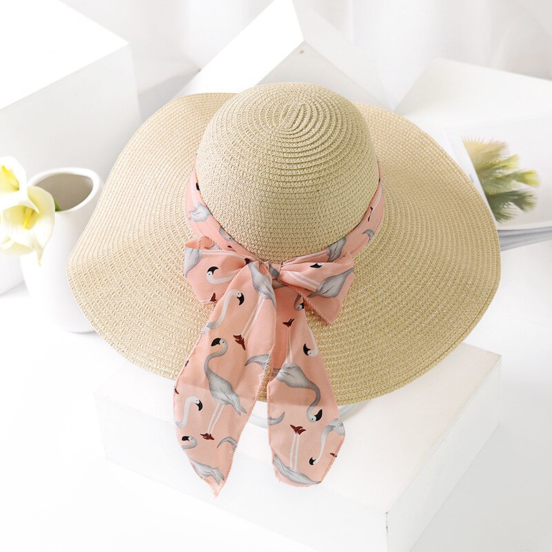 USPOP -chapeaux de soleil pour femmes, chapeau en paille, fait à la main, chapeau de plage à large bord, avec nœud papillon, ombre anti uv, été décontracté