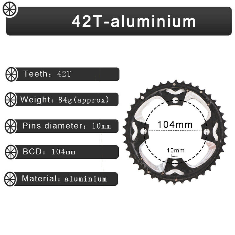 104/64BCD Kroon 3*10 speed 2*10 speed Fiets Kettingblad Dubbele Triple Fiets Kettingwiel 22/26/32/38/42 T MTB Kettingblad Fiets Deel: Paars