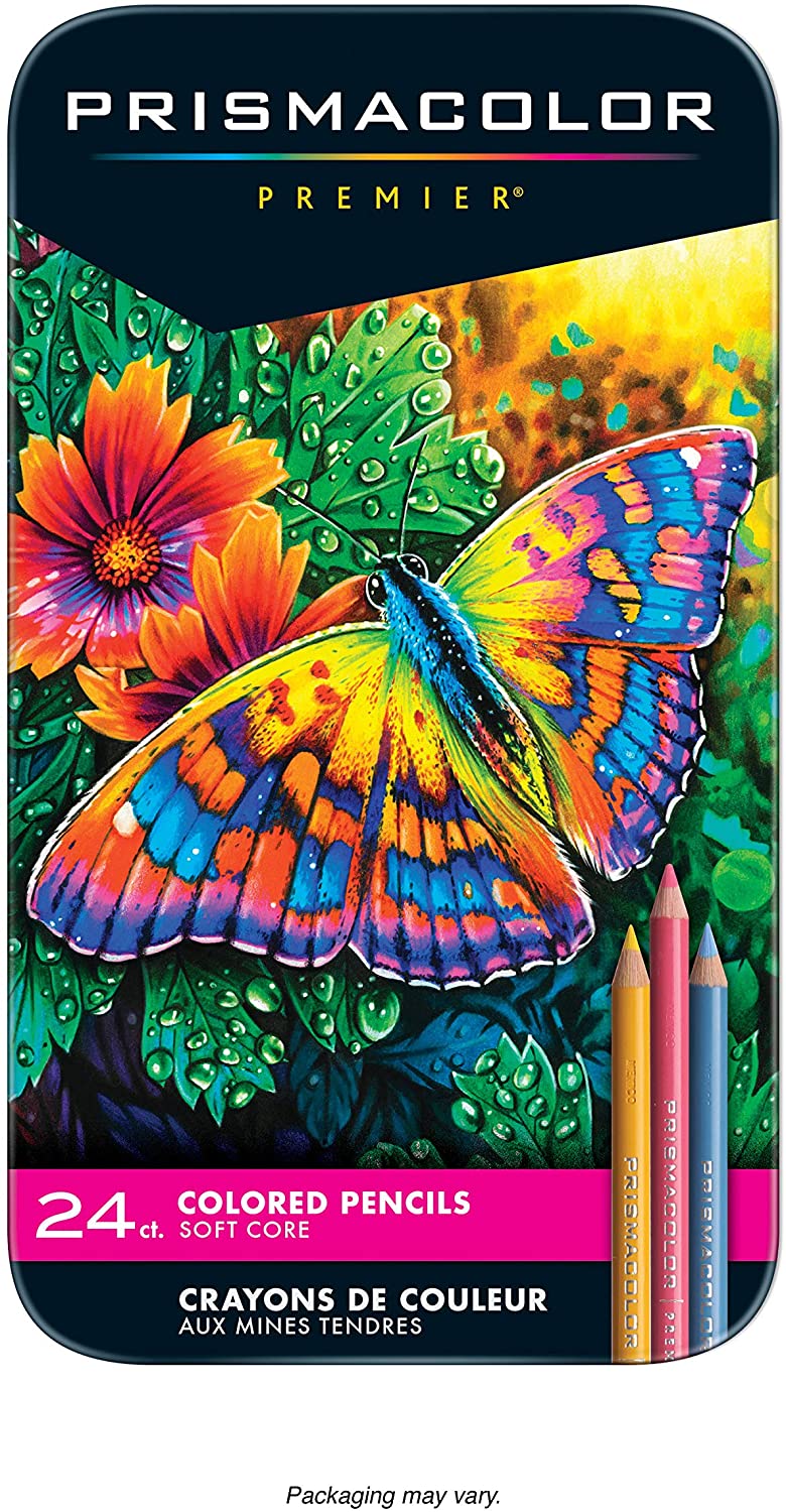 Original prismacolor premier farveblyanter 24 36 72 132 150 farver kunst forsyninger til tegning skitsering voksen farve blik æske: 24 farver tinæske
