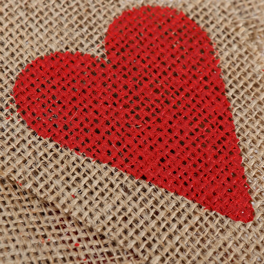TINKSKY 2 Meters LOVE Letters and Hearts Valentine's Day Bunting Banners Rustic Jute Burlap Pennant Flags Vintage Wedding Garlan