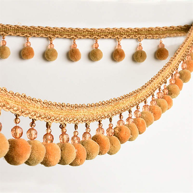 1M Pom Pom Bobble Trim Fringe Gordijn Naaien Sofa Kwastje Ballen Rand Kralen Lint Bobble Rand Bekleding Ambachten: 4