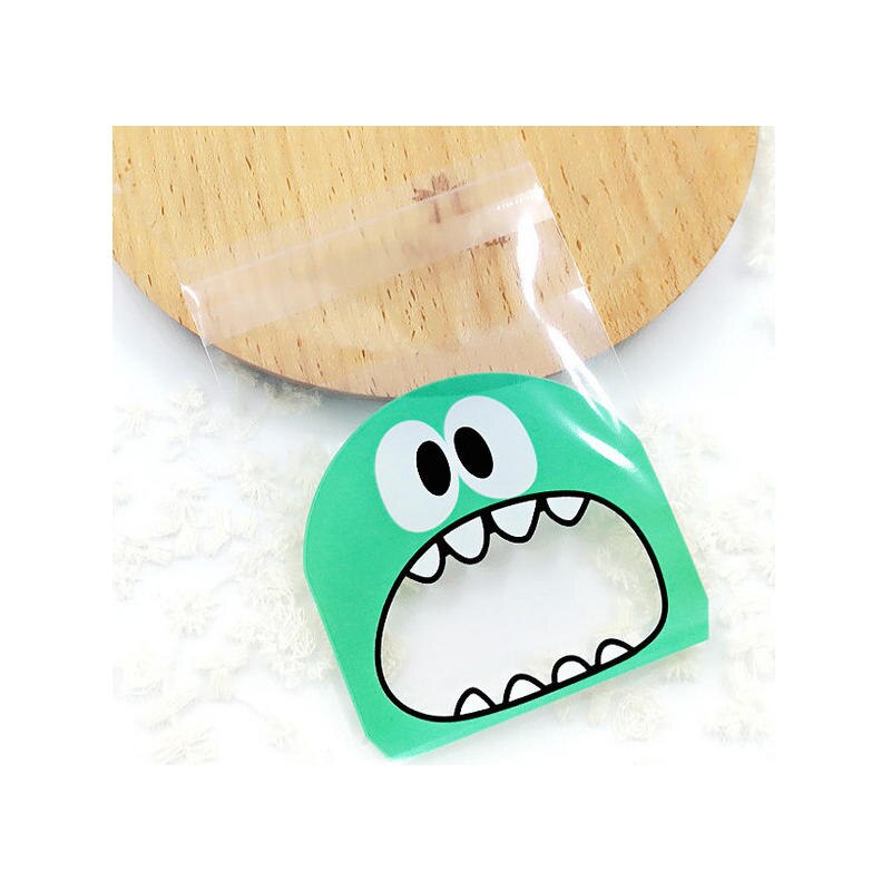 100 pçs 7x7cm bonito monstro impressão auto-adesivo celofane doces presente sacos violoncelo reusável biscoitos sabão festa de casamento sacos