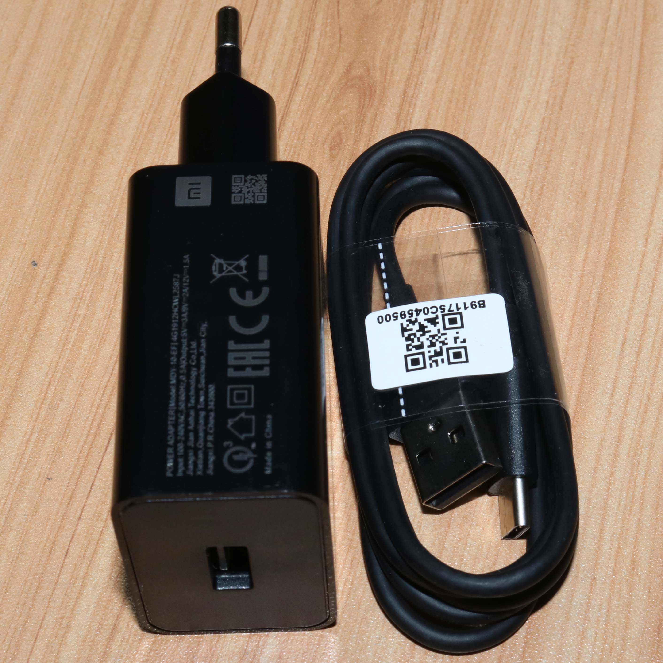 18W Charger Xiaomi Mi A3 Fast Charger Eu QC3.0 Lading Adapter Voor Xiaomi 8 9 Lite Se 9T pro Max 3 Redmi Note 7 8 Pro K20: Black EU and Cable