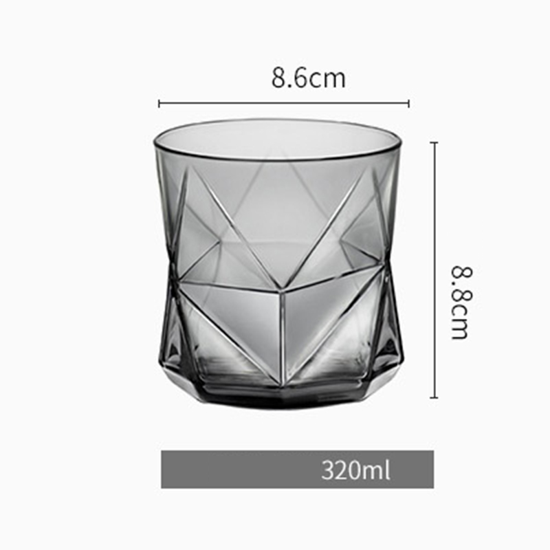 320/480ml whiskyglas skotsk glas bourbon sten glasformet krystalklart glas til vinbar club party: 320 grå