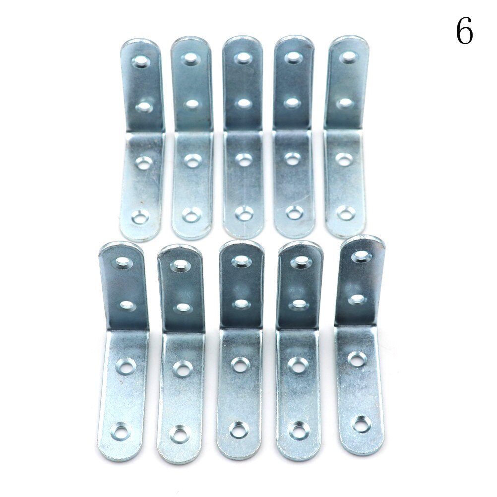 10pcs Stainless Steel Right Angle Bracket Corner Brace Joint Shelf Support L Shape 7 Sizes: A6