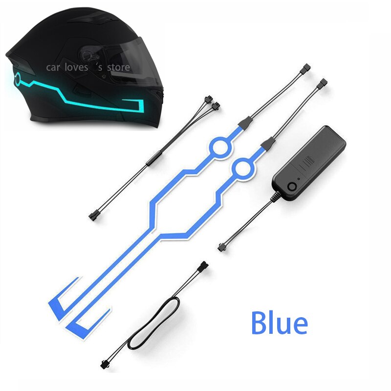 Motorhelm Night Riding Light Signaal Waterdicht Duurzaam Helm Moto Kit Knipperende Strip Led Licht Lichtgevende Helm Sticker