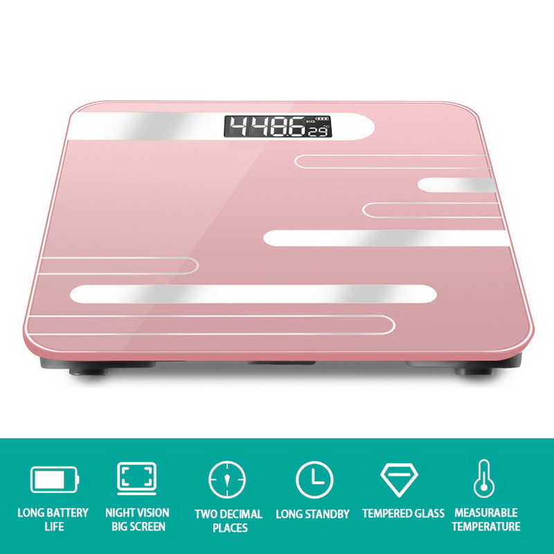 Gulv krop skala glas smarte elektroniske vægte usb opladning lcd display krop, der vejer hjem digital vægt skala: 6