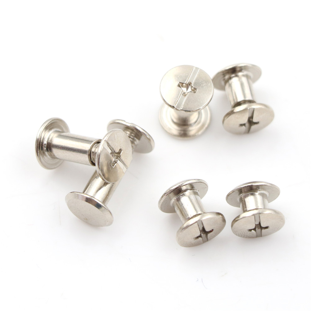 20PCS 6Sizes M5*12mm M5*10mm M5*8mm M5*6mm M5*5mm M5*4mm Nickel Binding Screws Nail Rivets For Bag Parts Accessories 5x6mm