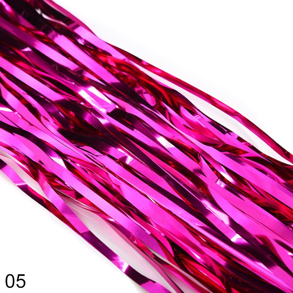 2M doré métallique feuille clinquant frange rideau fête décoration mariage anniversaire photographie toile de fond glands décoration de la maison: Pink