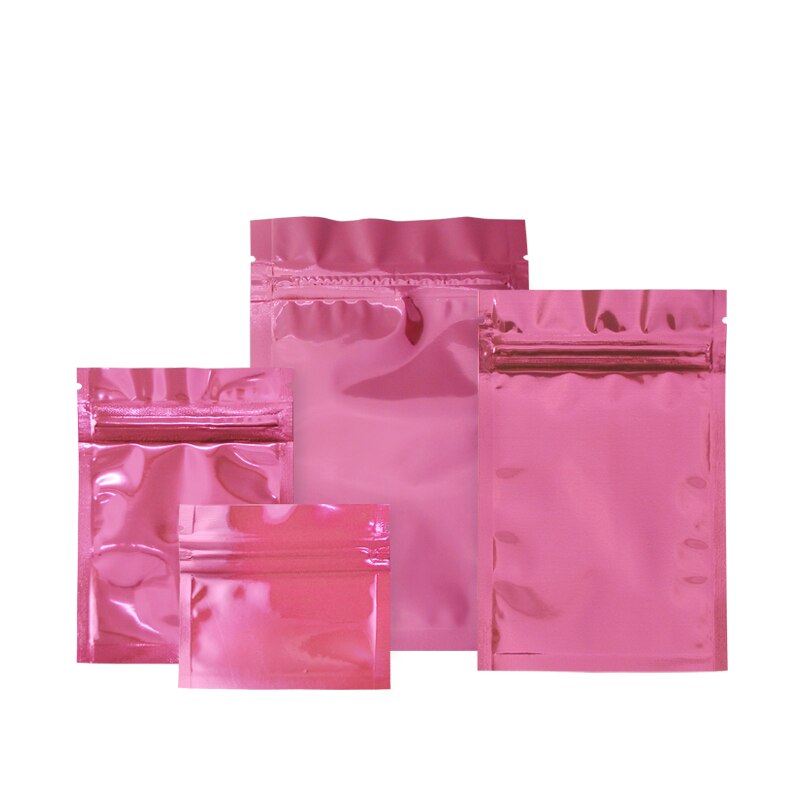 Bolsa de almacenamiento de aluminio antiestático, rosa, bolsas con cierre hermético, resellable, bolsa estática para accesorios electrónicos, paquete de bolsas, 100 Uds.