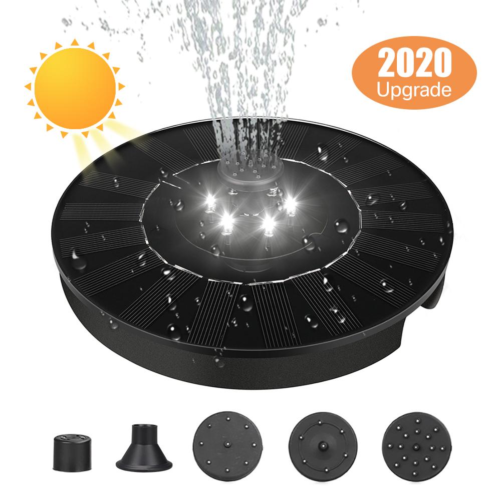 Solar springvand led sol vand springvand med led lys til udendørs landskab haveindretning flydende pool springvand solpumpe: A 2.4w ledede