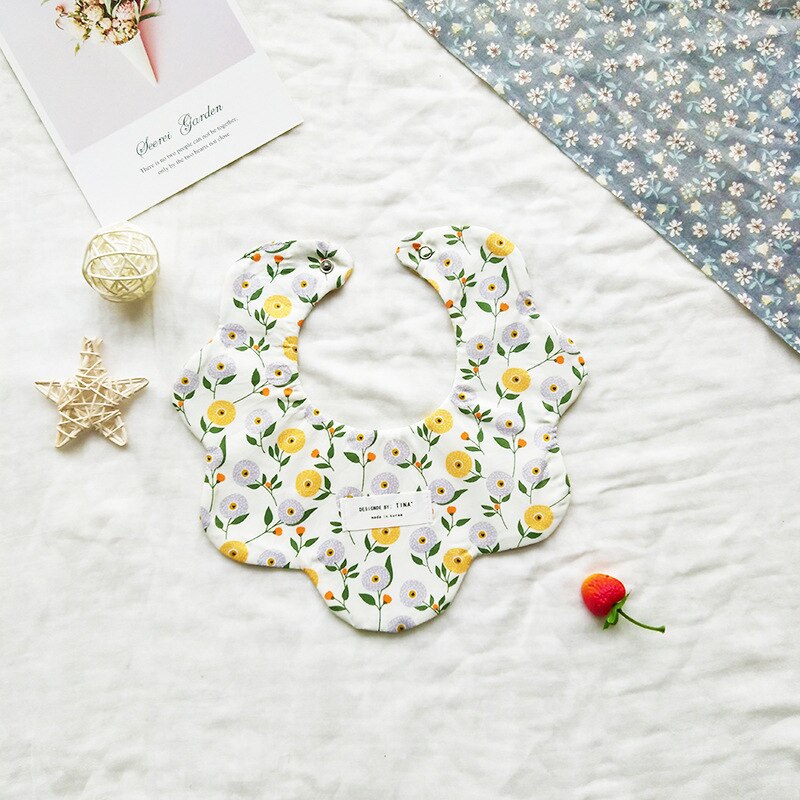 Ins Baby Speeksel Pocket Absorberende Ademend Katoen Bib Boy Girl Bloemenprint Babyvoeding Bib Baby Baby Accessoires: A3