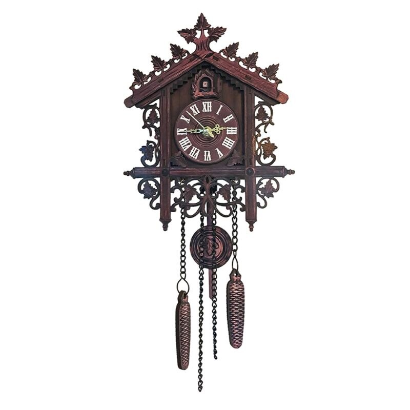 Relógio de parede gancho de madeira, relógio vintage para sala de estar, restaurante, quarto, 62kd: BK
