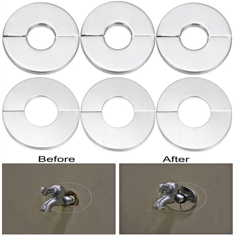 Stainless Steel Water Pipe Faucet Decorative Cover Self-Adhesive Faucet Water Pipe Wall Cover Chrome Finish Bathroom Accessories