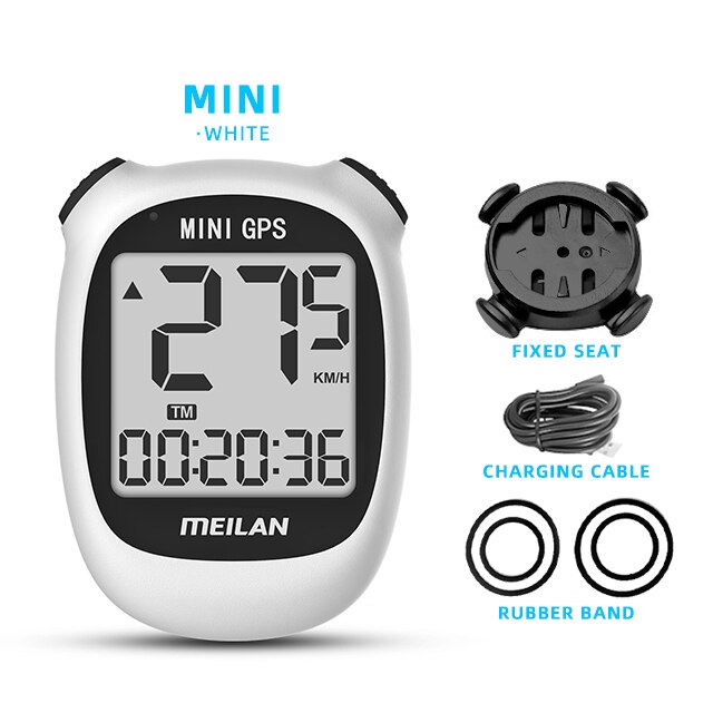 Meilan-MINI ordenador GPS para bicicleta, velocímetro, velocidad, altitud, DST, tiempo de paseo, inalámbrico, rojo, juvenil: M3 White