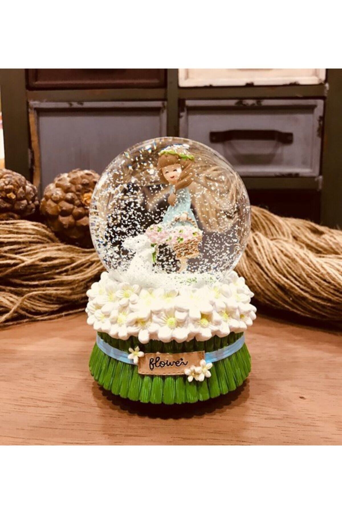 Boule de neige avec lapin pour fille, boules de cristal, Globes magnétiques, articles , décoration pour la maison et le bureau